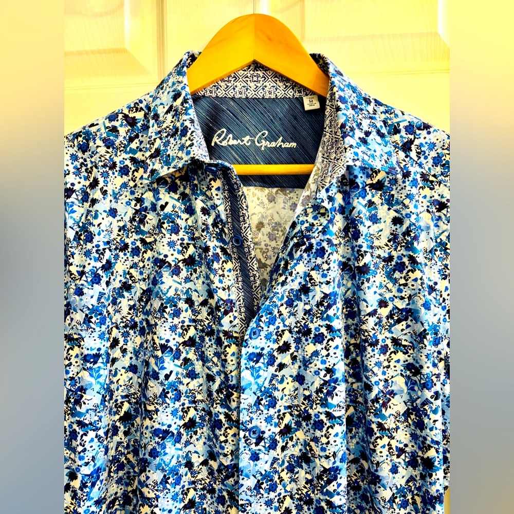 Robert Graham Blue Floral Shirt Men’s Shirt